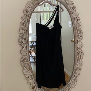 Black midi dress with slit